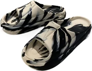 Kawaii Splash-Ink Painting Cloud Slippers Non Slip Thick Sole Slides House Summer Sandals Matching Slippers for Couples