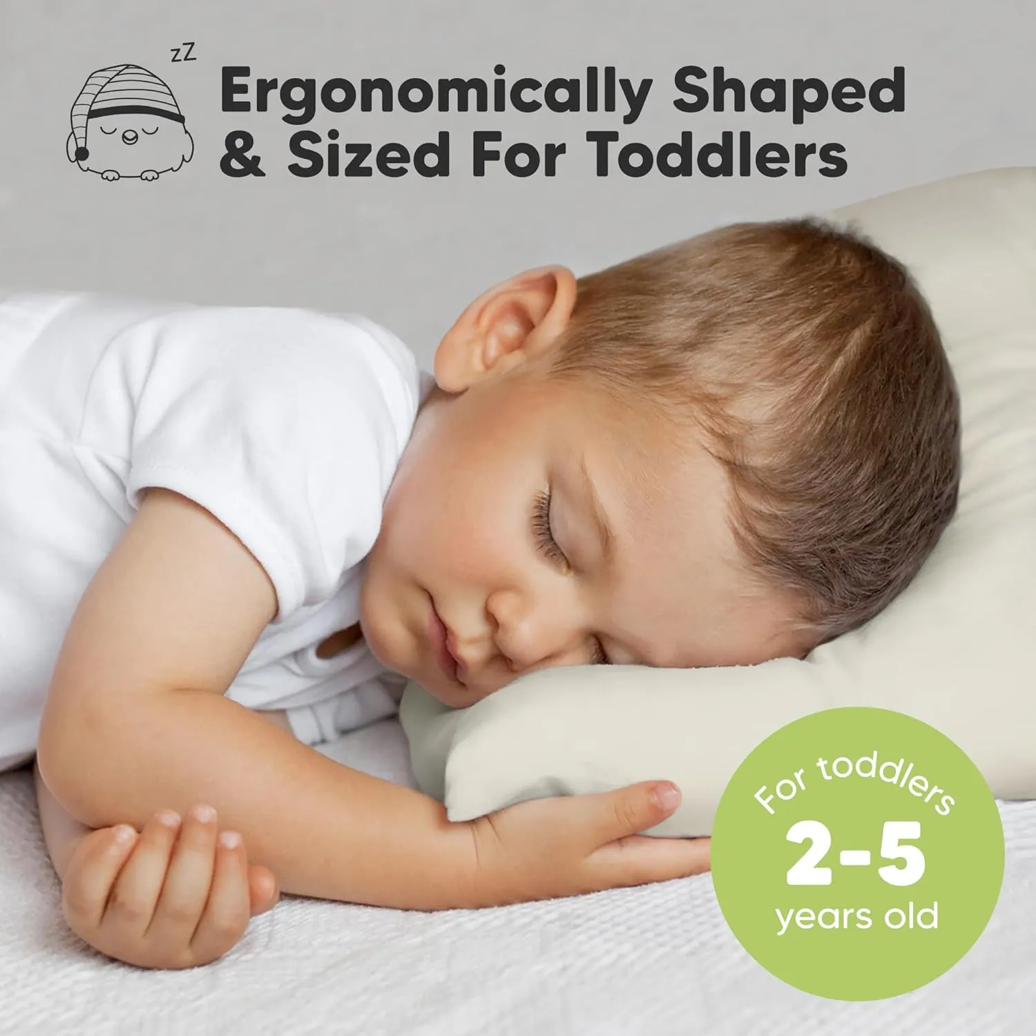 KeaBabies 2-Pack Toddler Pillow 13x18 - Soft Organic Cotton Kids Travel Bed Pillows for Sleeping, School, Nap, Machine Washable, Toddlers 2 to 5, Pillowcase Sold Separately (Clay)