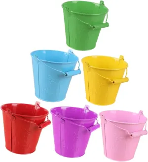 KICHOUSE 6-Piece Boys and Girls Beach Bucket Set Collapsible Sand Buckets for Boys and Girls Mini Bucket Toys Fun Designs Safe for Outdoor Play Random