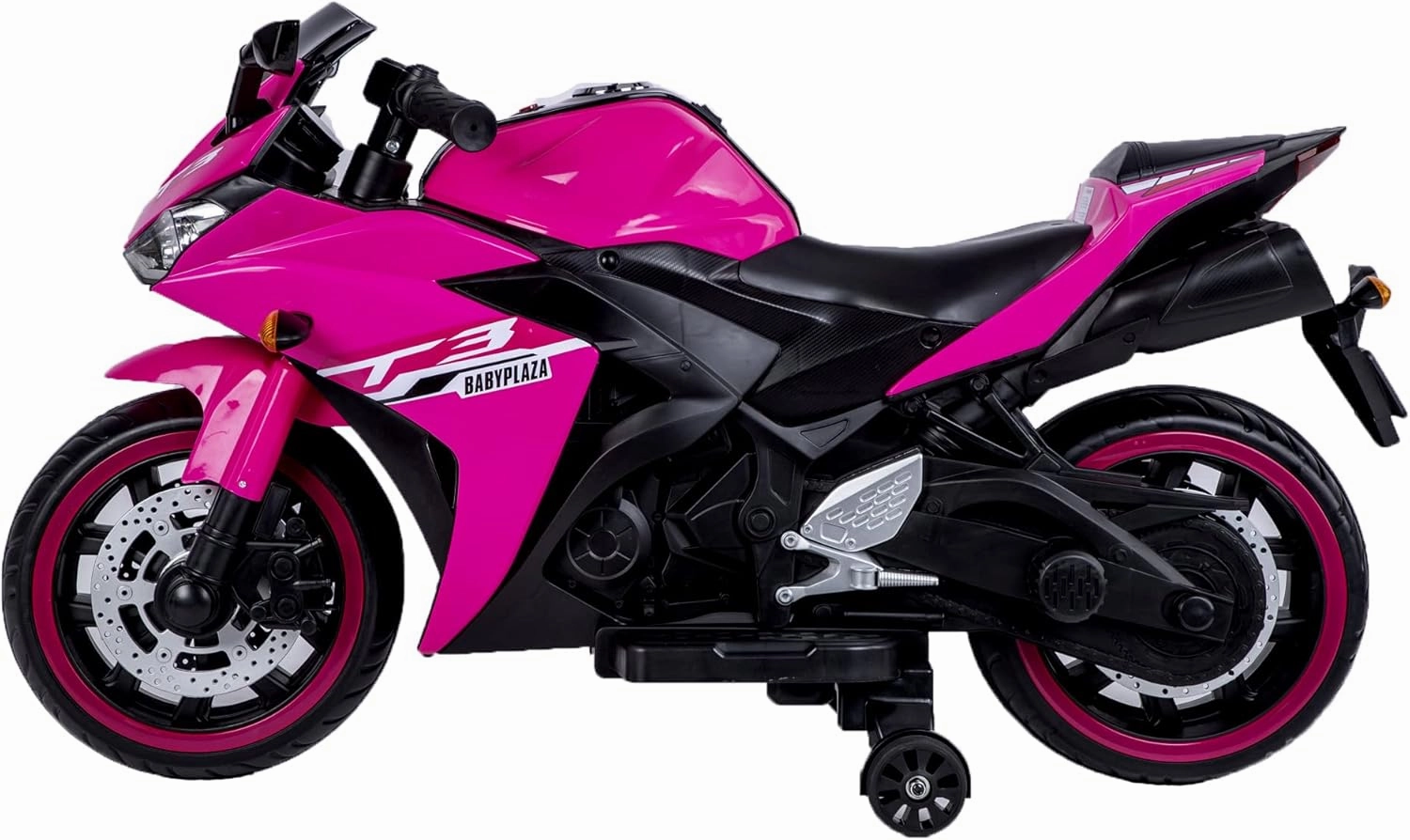 Kids Motorcycle,Tamco 12V Motorcycle for Kids 3 4 5 6 Years Boys Girls 12v7ah Ride on Toy with Training Wheels/Manual Throttle/Drive by Hand/Lightting Wheels (Pink)