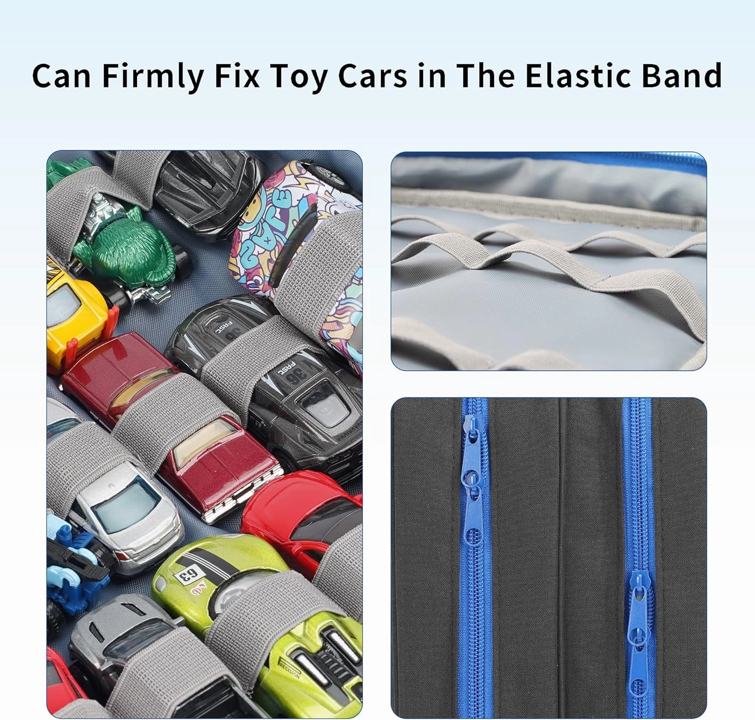 KISLANE 96 Toy Cars Storage Case - Compatible with Matchbox Cars, Small Dolls (Bag Only) (Black)