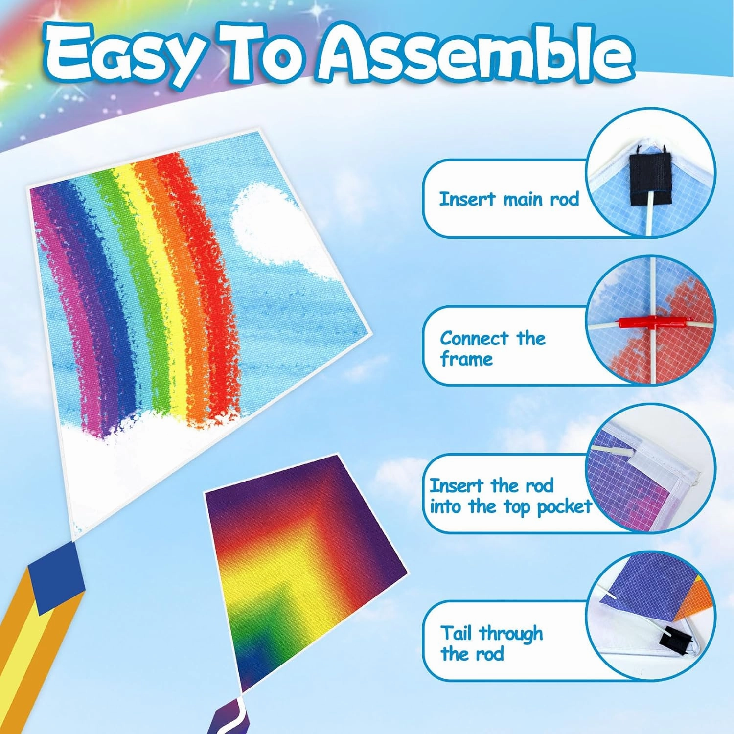 Kite for Kids Easy to Fly - Kites for Kids Girls Boys Adults Easy to Fly, Perfect for Easter Birthday Gift Idea Beach Trip Park Family Activities Outdoor Games