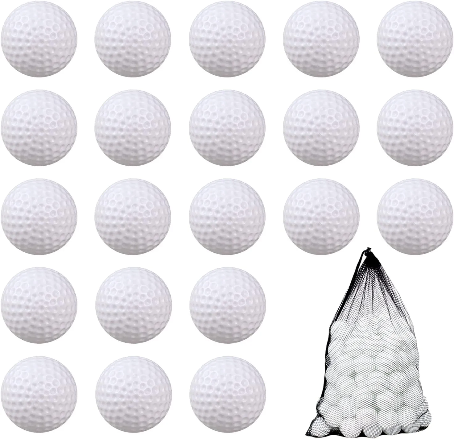 KOFULL Plastic Golf Balls Practice, 24/100 Pack Hollow Plastic Golf Balls Indoor Outdoor Training, Golf Party Decorations