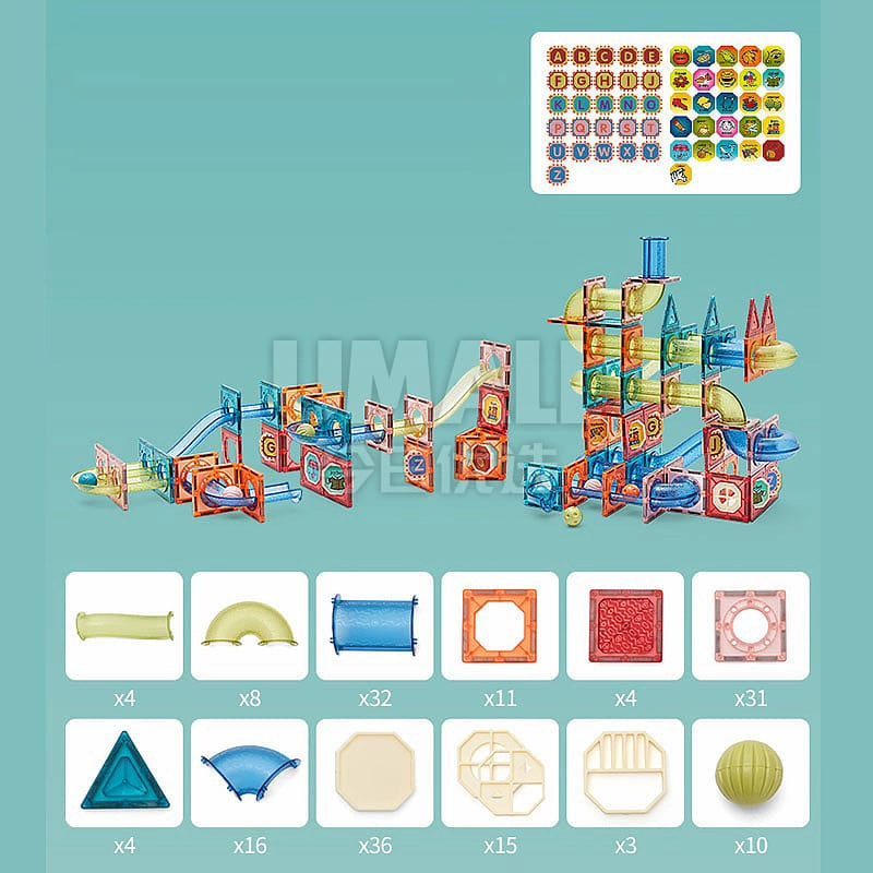 KUB Magnetic Building Tiles Set - 174 Pieces