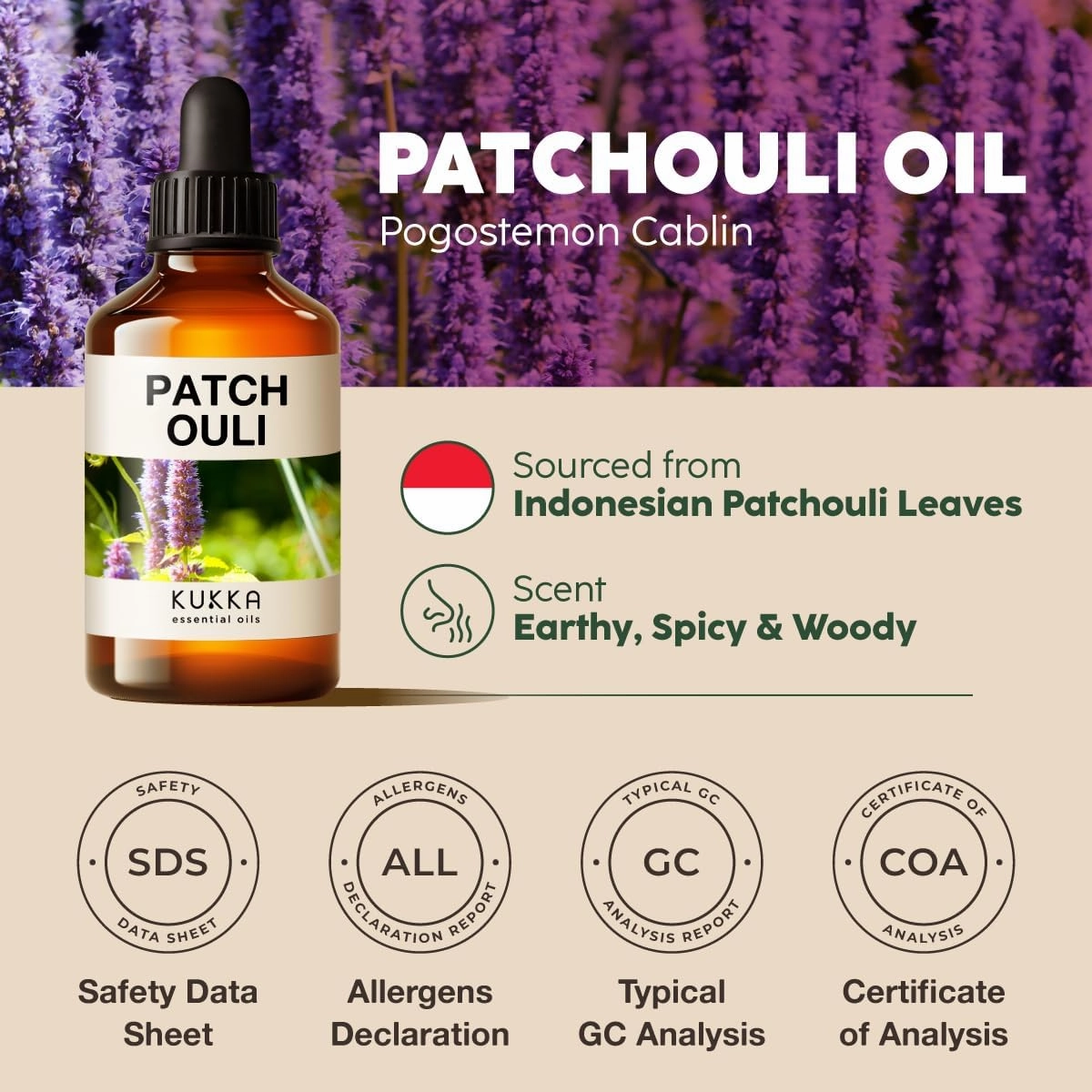 KUKKA essential oils 100% Pure & Natural Patchouli Essential Oil for Skin, Diffuser & Soap Making DIY(4 Fl Oz/118 ml)