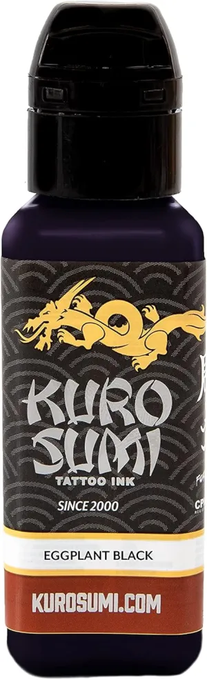 Kuro Sumi Eggplant Black, Vegan Friendly, Professional Ink 3oz