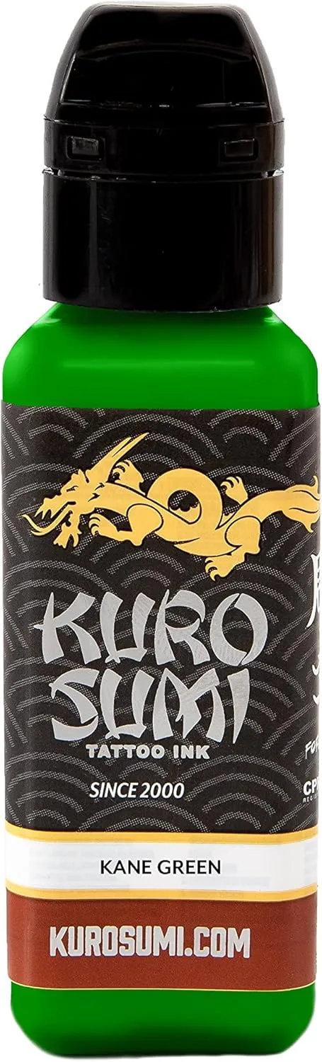 Kuro Sumi Kane Green, Vegan Friendly, Professional Ink 3oz