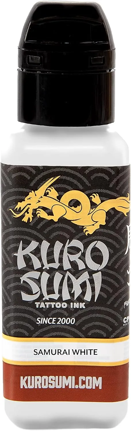 Kuro Sumi Samurai White, Vegan Friendly, Professional Ink 3oz