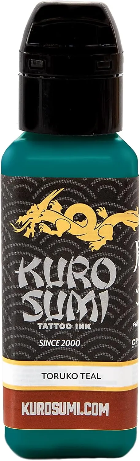 Kuro Sumi Toruko Teal, Vegan Friendly, Professional Ink 3oz