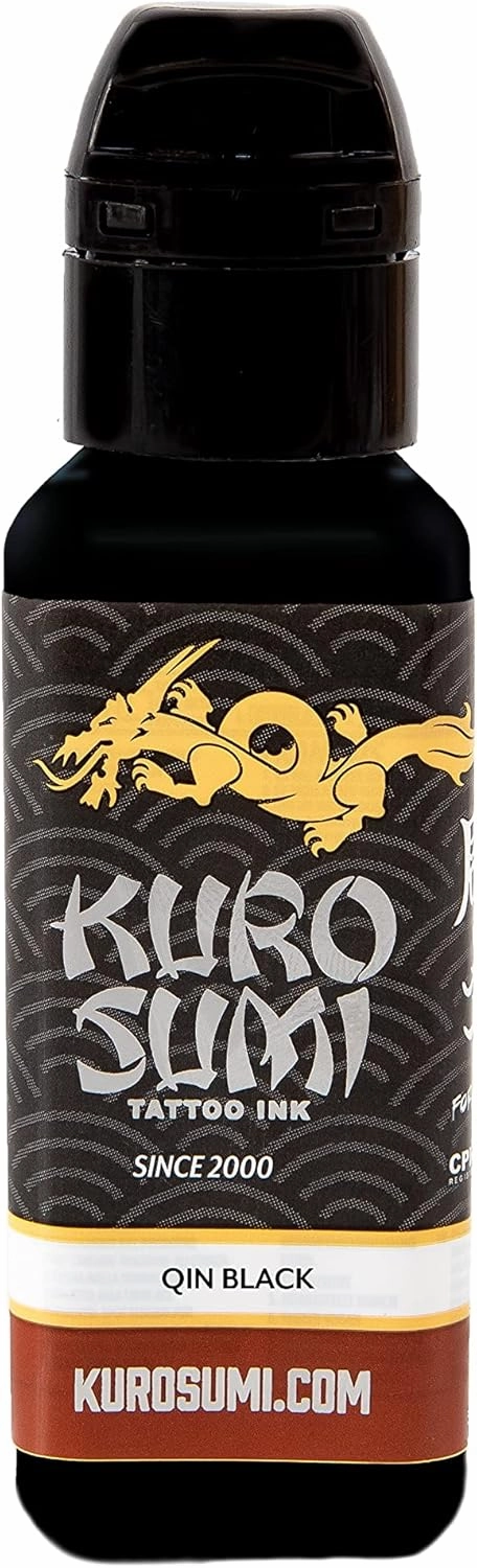 Kuro Sumi Qin Black, Vegan Friendly, Professional Ink 3oz