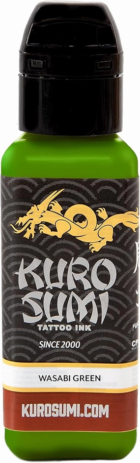 Kuro Sumi Wasabi Green, Vegan Friendly, Professional Ink 3oz