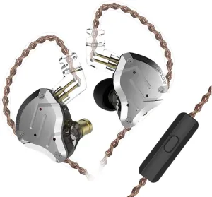 KZ ZS10 Pro Gaming Earbuds, 4BA 1DD Gaming Wired Earbuds with Mic, IEM Headphone Multi Driver HiFi Monitor Headphones, KZ in Ear Earphoner with 2PIN IEM Cable, All in One Button (Black with Mic)