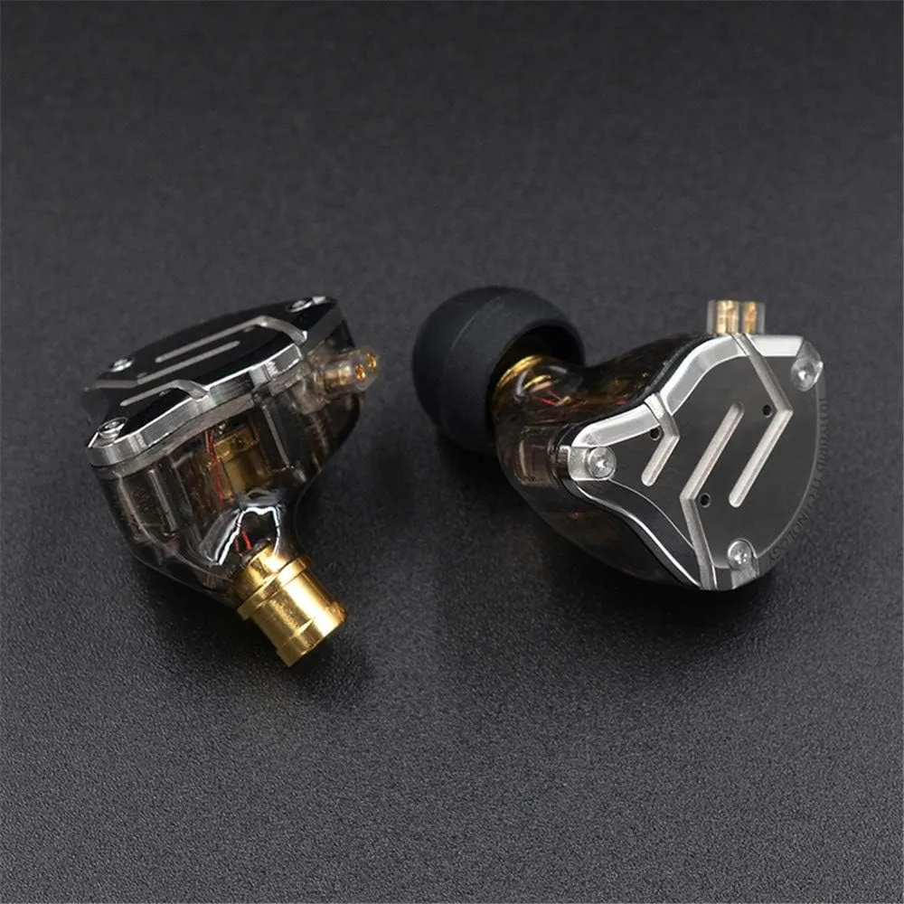 KZ ZS10 Pro in Ear Monitors Wired Headphones, 1DD 4BA Metal IEM, High Fidelity Gaming Earbuds with 2pins Tangle-Free Cable, Noise Cancelling Wired Earphones for PC Game Music Video (Black with mic)