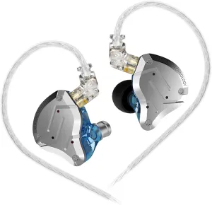 KZ ZS10 Pro in ear Monitors Wired Headphones, 1DD 4BA Metal iem, High Fidelity Gaming Earbuds with 2pins Tangle-Free Cable, Noise Cancelling Wired Earphones for PC Game Music Video (blue, without mic)