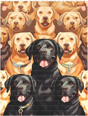 Labrador Retriever Dogs Building Block Puzzle Personalized Building Bricks for Adults Square Shaped DIY Brick Block Puzzles Valentine's Day Gifts for Home Decor Brick Puzzle