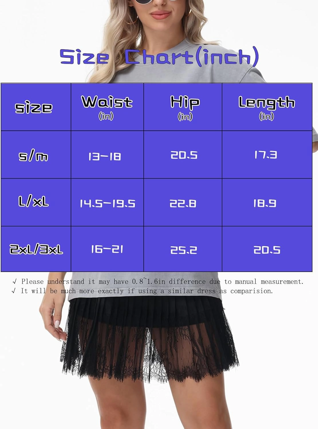 Lace Shirt Extender for Women Plus Size Underskirt Elastic Waist Half Slip Mini Skirts