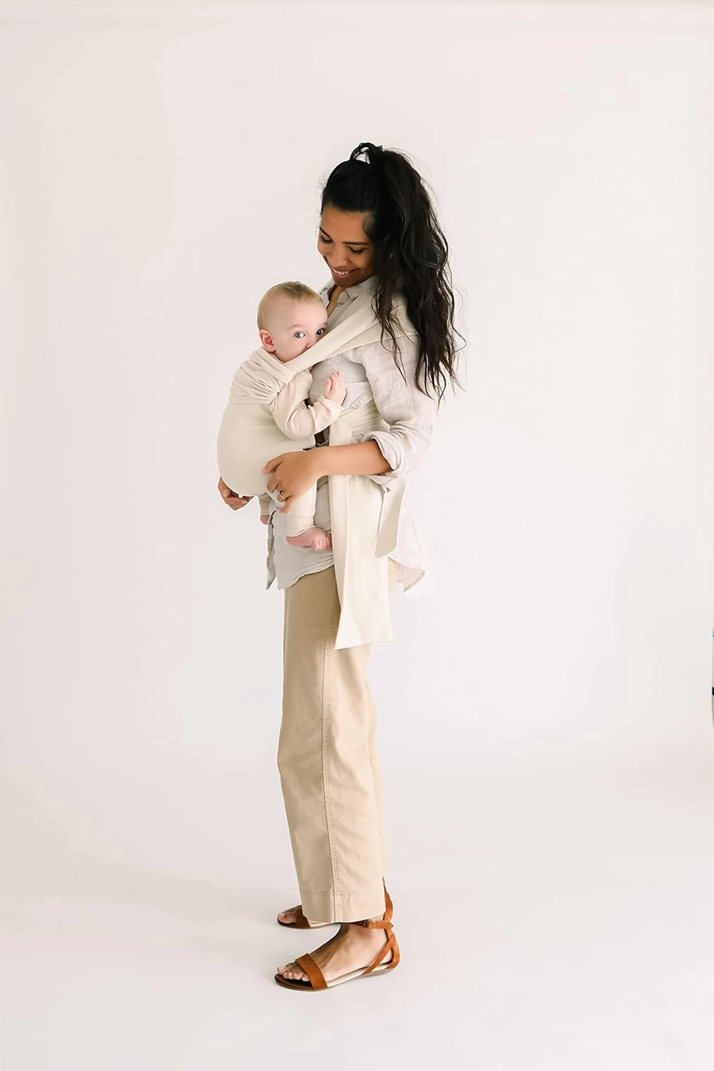 Lalabu The Simple Wrap Baby Wraps Carrier - Stylish Baby Sling Carrier for Newborns & Toddlers 13-28 lbs. Safety Tested, Easy-to-Use, Ergonomic, & Comfortable - Natural