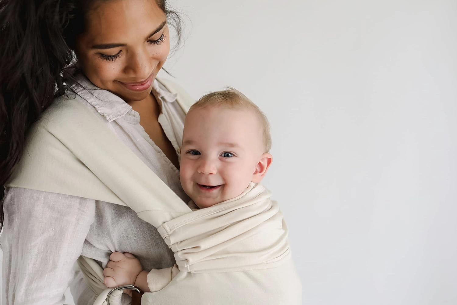Lalabu The Simple Wrap Baby Wraps Carrier - Stylish Baby Sling Carrier for Newborns & Toddlers 13-28 lbs. Safety Tested, Easy-to-Use, Ergonomic, & Comfortable - Natural