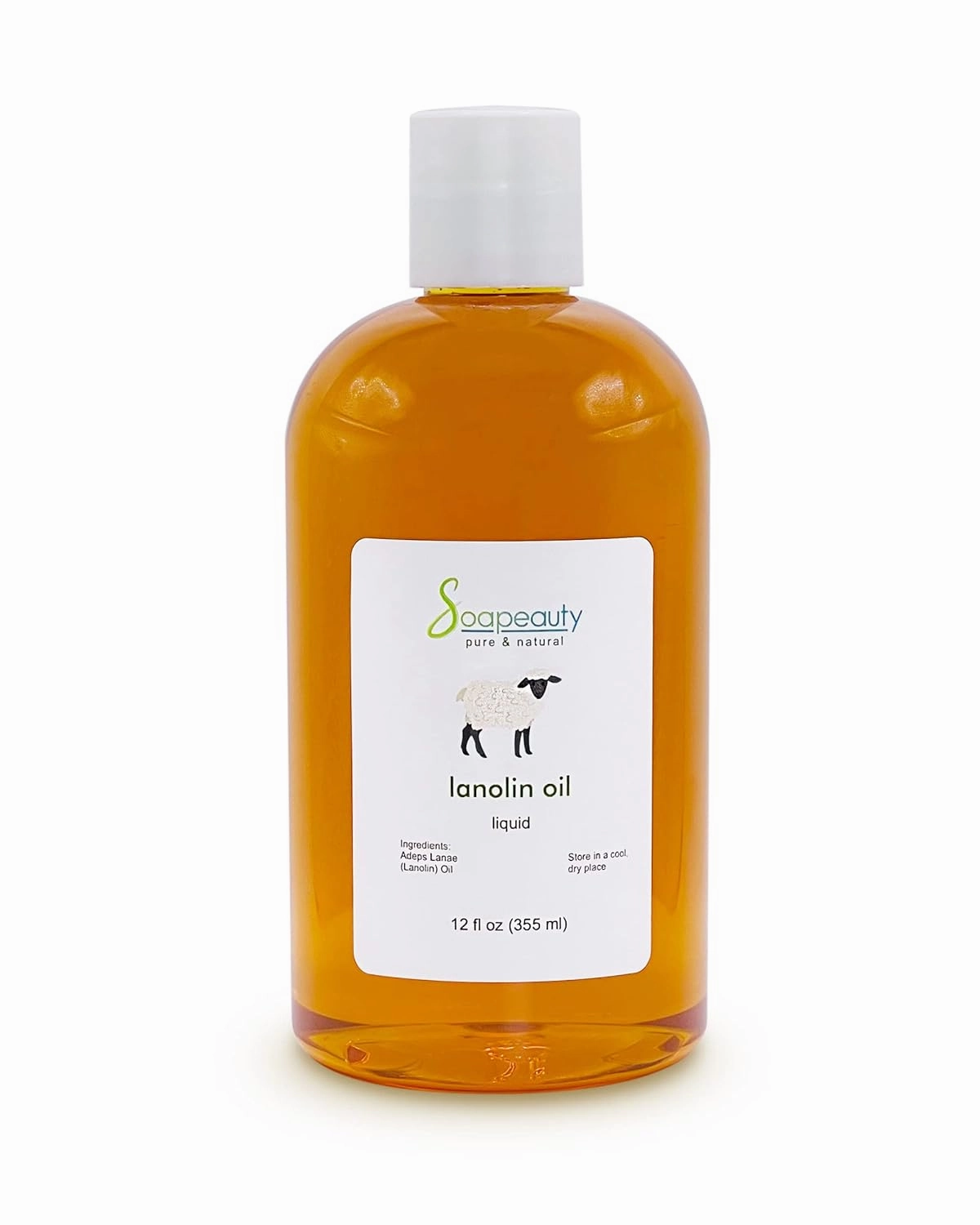 LANOLIN OIL Cold Pressed Unrefined | 100% Natural Available in Bulk | Carrier for Essential Oils, Face, Skin, Hair Moisturizer, Soap Making | (12 OZ)