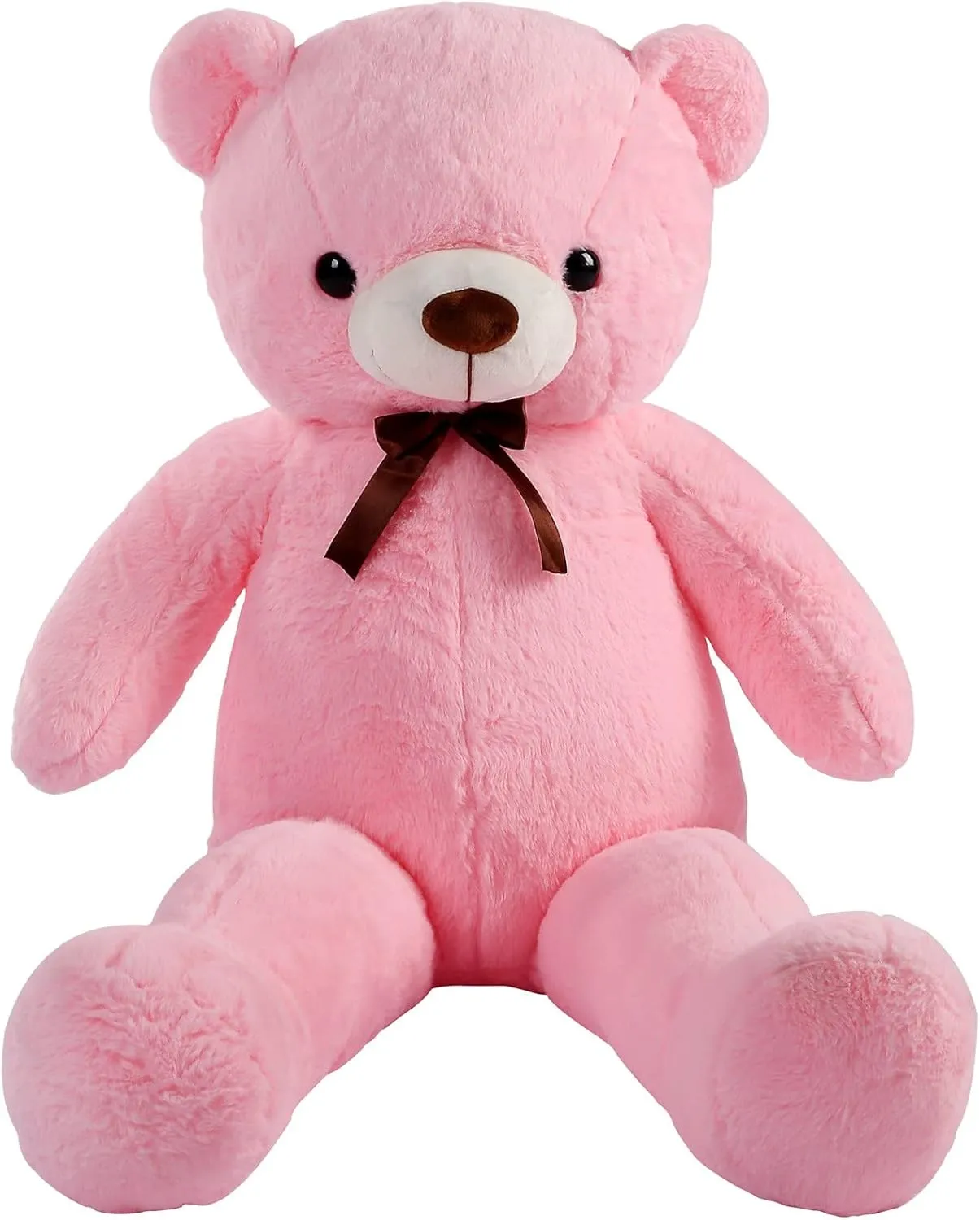 Large 3.3 FT Pink Teddy Bear Stuffed Animals Plush Teddy Bear Toy with Bow Tie