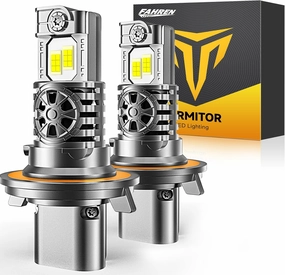 Latest H13/9008 Light Bulbs Hi/Low Beam, 50000LM Super Brighter, 70000  Hours Long Service Life, 6500K Cool White, Real 1:1 Halogen Mini Size, Plug N Play, Pack of 2