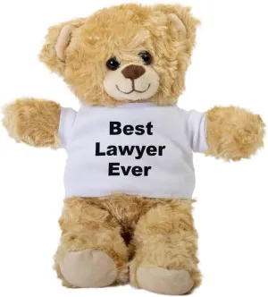 Lawyer Teddy Bear, Gift Stuffed Animal, Plush Teddy Bear with Tee, Welcoming Baby Gift, Gift for Her, Gift for Newborn, Cute Birthday Christmas Basket Gift Idea