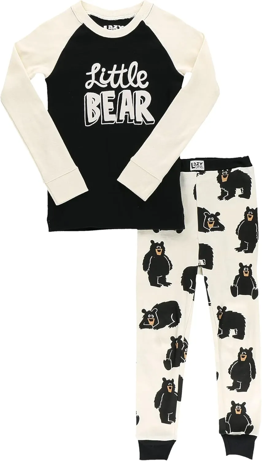 Lazy One Matching Family Pajama Sets for Adults, Kids, and Baby (Family Bear)