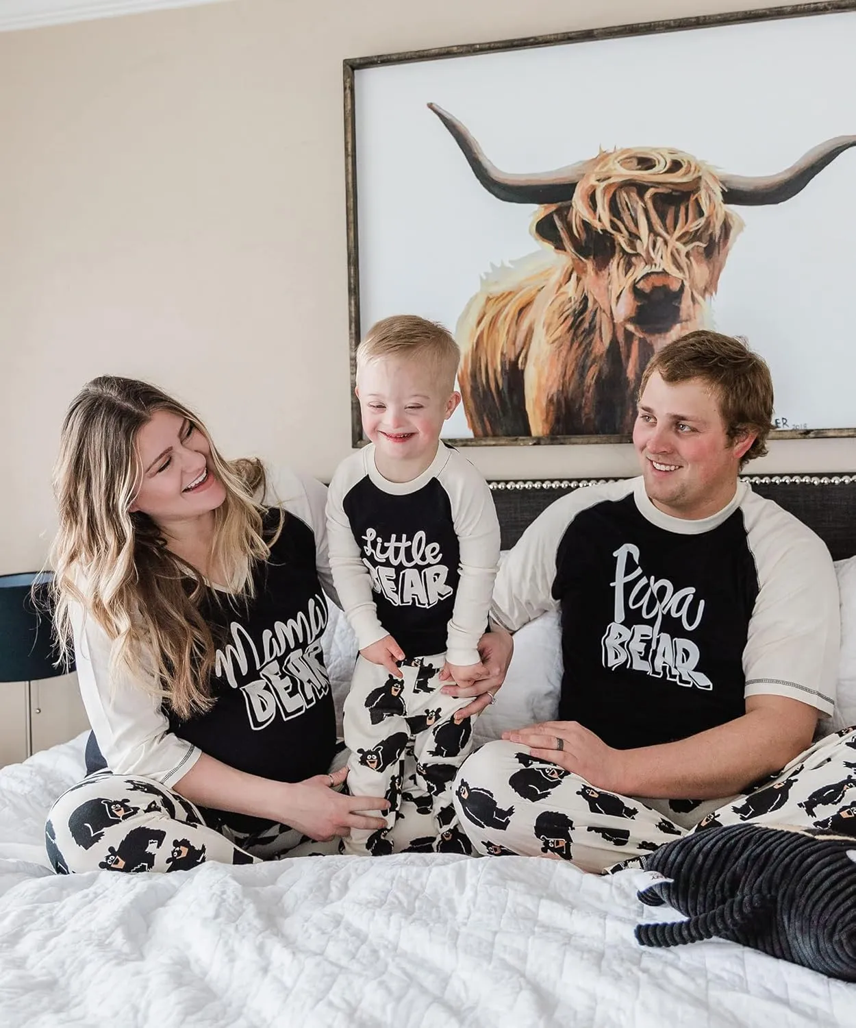 Lazy One Matching Family Pajama Sets for Adults, Kids, and Baby (Family Bear)