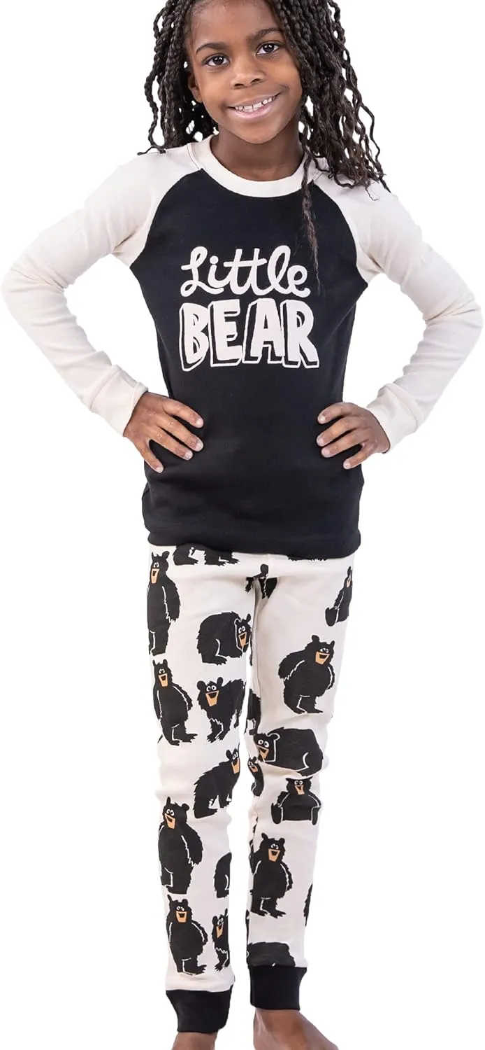 Lazy One Matching Family Pajama Sets for Adults, Kids, and Baby (Family Bear)