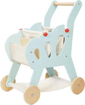 Le Toy Van - Educational Wooden Toy Role Play Grocery Store Shopping Trolley | Boys Or Girls Pretend Play Supermarket Playset - for Ages 3 