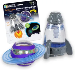 Learning Resources Soothing Space Sensory Fidget Set, Space Toy, Rocket Toy, Fidget Toy, Sensory Bins, Calm Down Corner Supplies, Gift Set, Sensory Must Haves, Autism Sensory Products