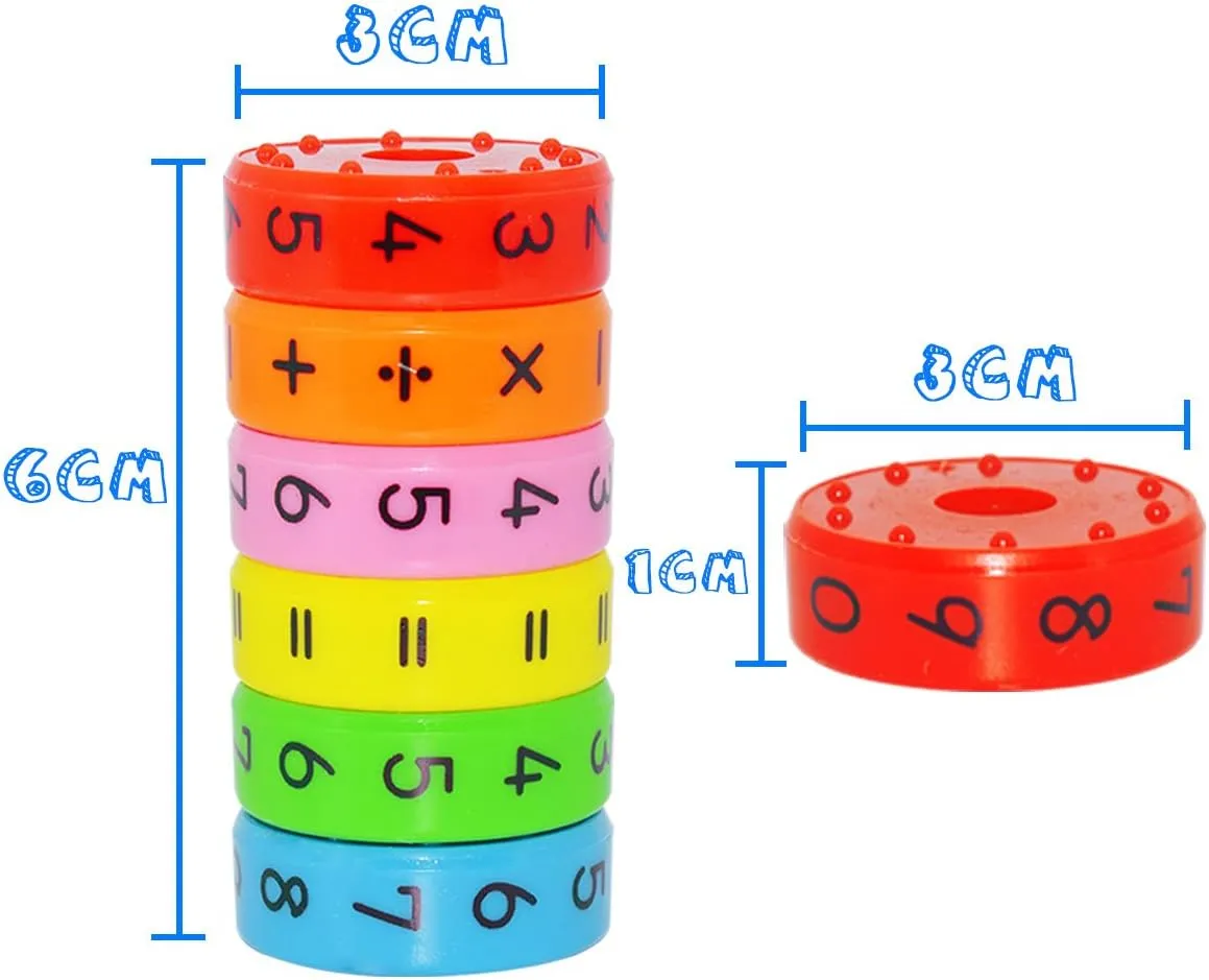 Learning Toys Math Toy Montessori Preschool Learning Educational Counting Game Numbers and Symbols Math Skills Colorful Fridge Kindergarden Educational Tools Math Blocks Great Gift for Kids