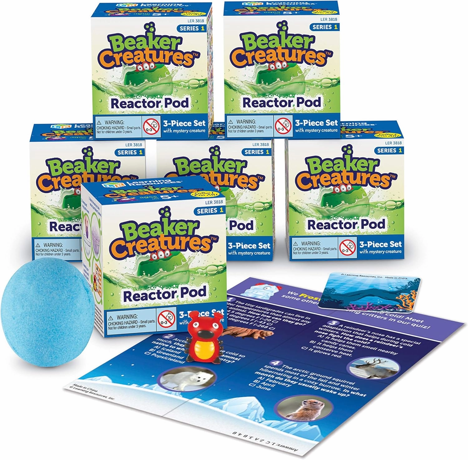 Learning Resources Beaker Creatures Reactor Pods,6 Pack, Ages 5 ,Series 1, STEM Certified Science Toy, Fun Experiments For Kids