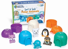 Learning Resources Sort & Seek Polar Animals - 15 Pieces, Age 18  Months Toddler Learning Activities, Educational Toys, Educational Toy Set Color, Teaching Toys