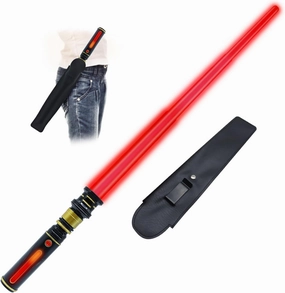 Light Up Saber for Kids, Red Light Swords with FX Sound, Expandable Light Swords Set for Galaxy War Fighter Warriors, Halloween Dress Up Parties (with Belt Clip)