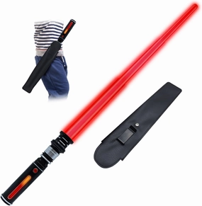 Light Up Saber for Kids, Red Light Swords with FX Sound, Expandable Light Swords Set for Galaxy War Fighter Warriors Halloween Dress Up Parties (with Belt Clip)