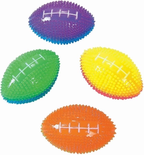 Light Up Small Footballs - Set of 12 Rubber Squishy Balls - Sports Party Favors and Active Play Toys