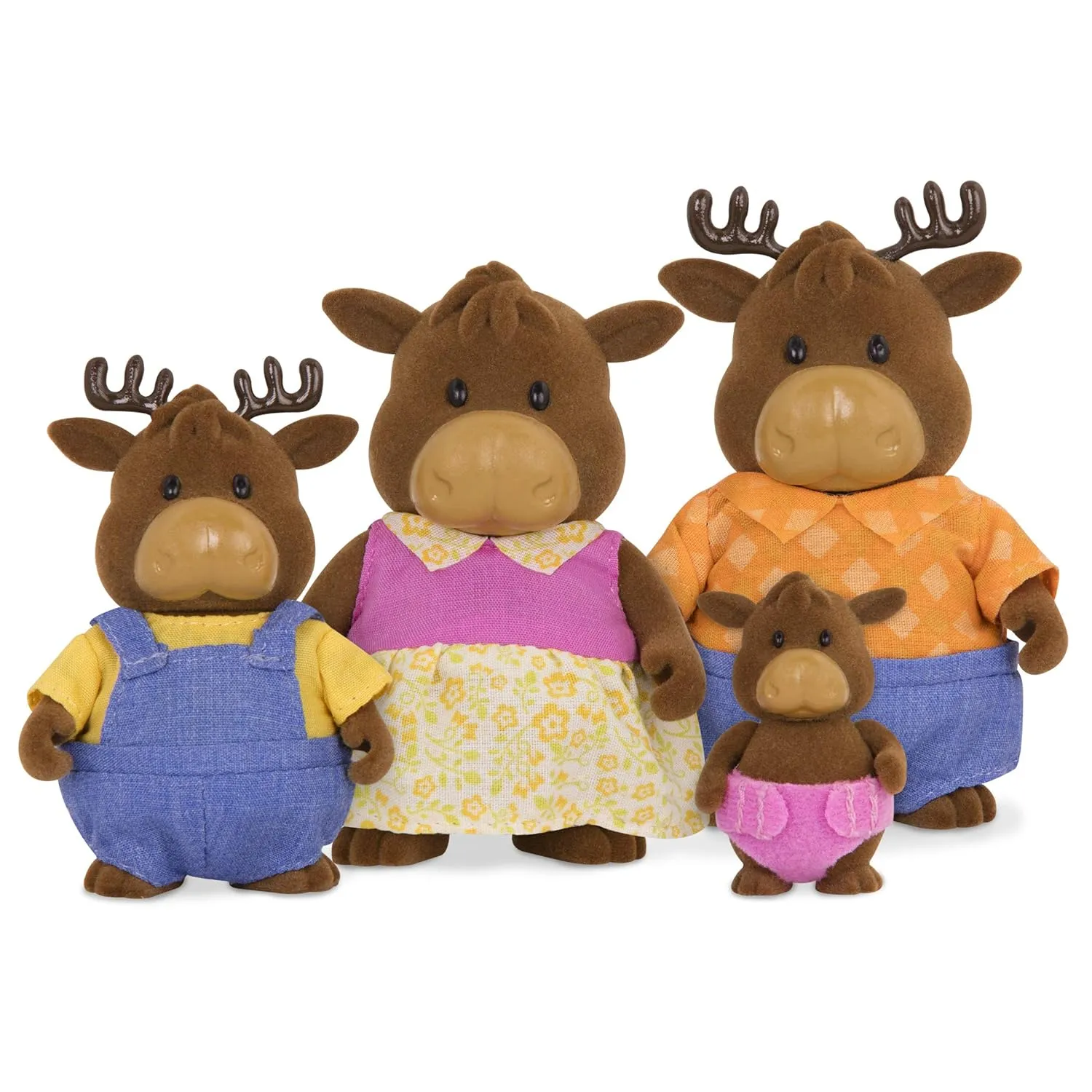 Li'l Woodzeez Moose Family Set – Vanderhoof Moose with Storybook – 5pc Toy Set with Miniature Animal Figurines – Family Toys and Books for Kids Age 3 