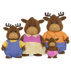 Li'l Woodzeez Moose Family Set – Vanderhoof Moose with Storybook – 5pc Toy Set with Miniature Animal Figurines – Family Toys and Books for Kids Age 3 