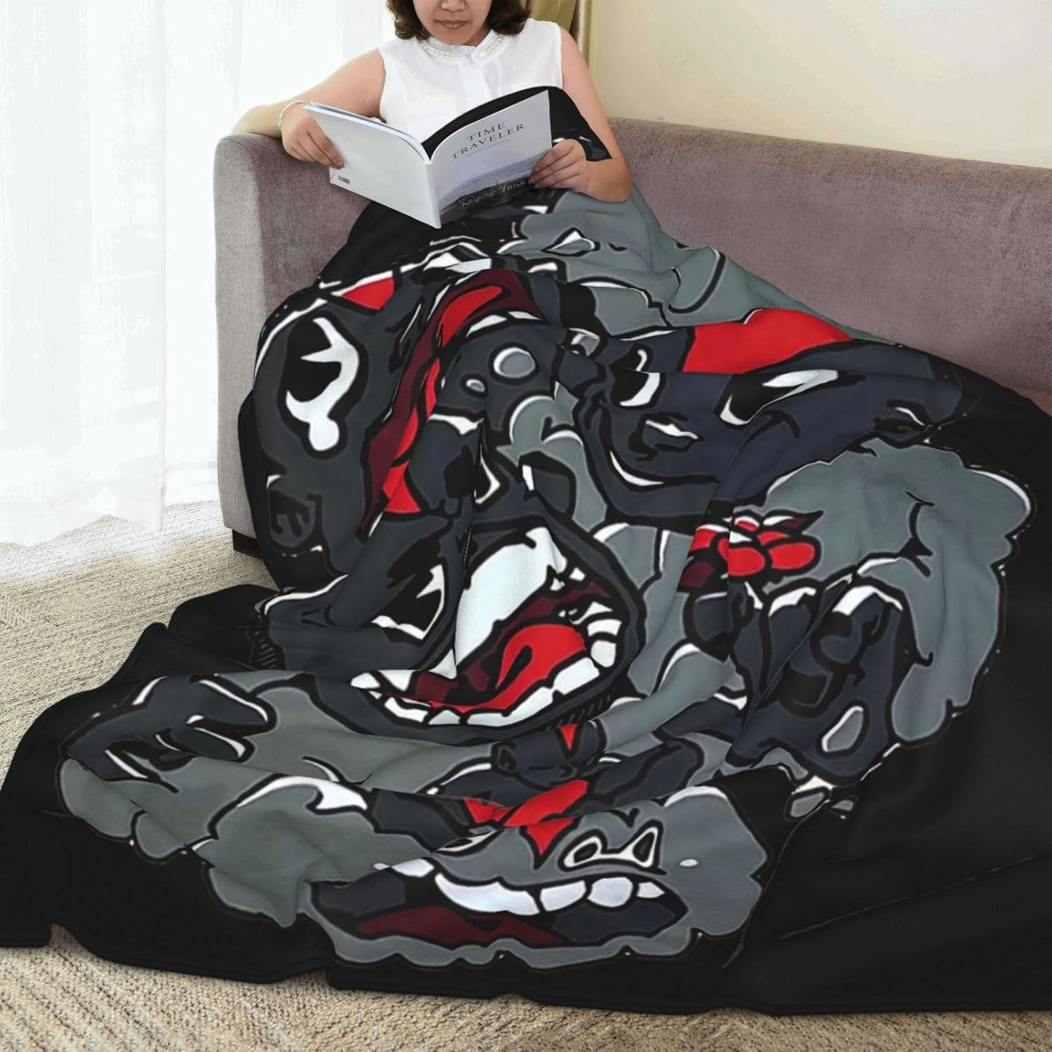 Lil Music Darkie Fleece Throw Blanket Flannel Air Conditioning Quilt for Couch Camping Travel 80"x60"