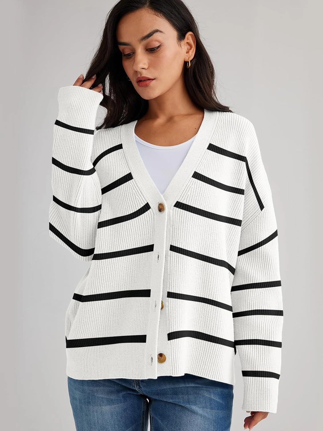 LILLUSORY Cardigan Sweaters for Women 2025 Summer Fashion Oversized Lightweight Sweater Knit Work Jacket Outfits Clothes