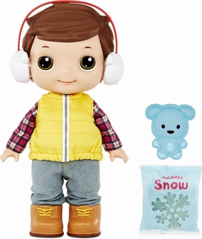 Lilly Tikes Snow Day Tommy Doll with Winter Vest Outfit, White Ear Muffs & Puppy Snow Mold, 12" Tall, Including Accessories, Winter Play- Gift for Kids, Toys for Boys and Girls Age 3 4 5  Year Old