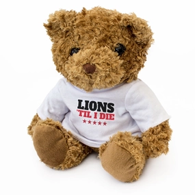 LIONS TIL I DIE - Teddy Bear - Cute Cuddly Soft - Gift Present