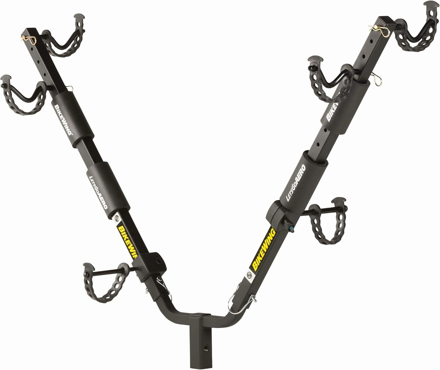 Lippert BikeWing Double Bike Rack Carrier for Trailers and Towing Vehicles, 2 Bikes, Adjustable Wheel Cradles, Sway Control Technology, Fits Most Adult, Kids Bicycle Frames, 80 lbs. Capacity - 731137