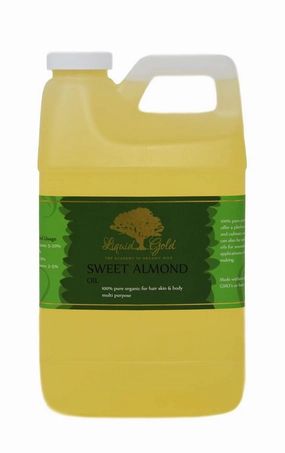 Liquid Gold Inc 64 Fl.oz Premium Sweet Almond Oil Pure & Organic Skin Hair Nails Massage Health Care