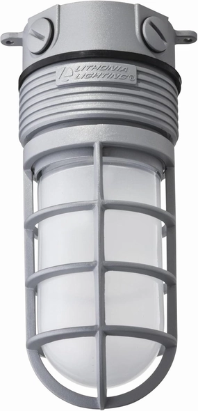 Lithonia Lighting OLVTCM M6 LED Ceiling Mount LED Vapor Light, 4000k,15 watts, 600 Lumens, 120 volts, Gray