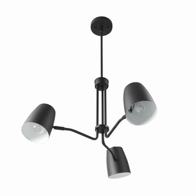 Logan 3-Light Matte Black Chandelier