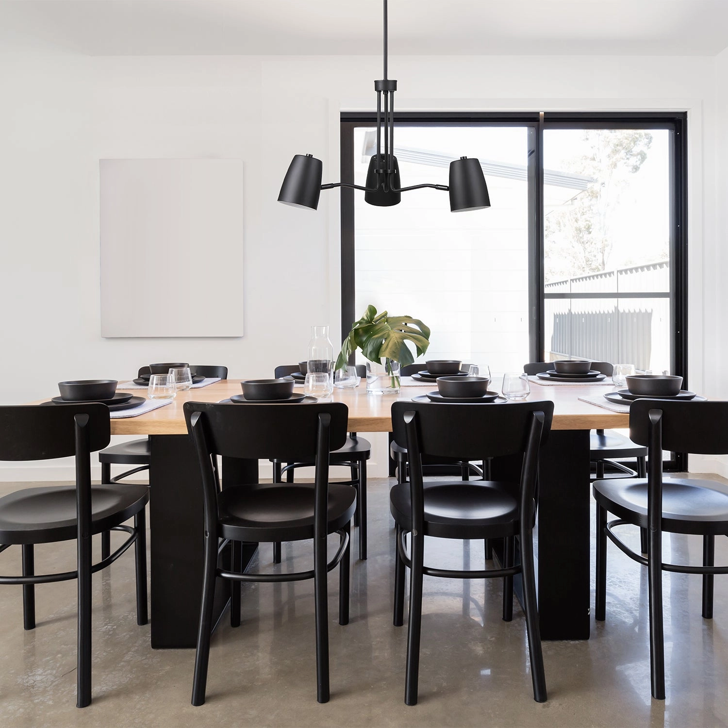 Logan 3-Light Matte Black Chandelier