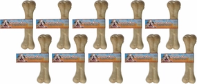 Loving Pets Dlv4706 10-Pack Natures Choice Natural Pressed Rawhide Bones For Dogs, 6-1/2-Inch