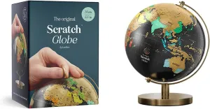 Luckies - Scratch Map World Globe | Scratch Off World Map | Globes For Adults | Scratching Off Maps & Travel Maps | Desk Gadgets For Men & Desk Decor | Travel Gifts Men | Small Globe